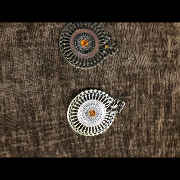 Circular Feminine Detail Drop Earrings - Picture 1 of 1